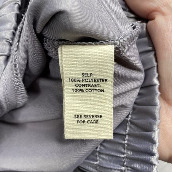 Gilded Intent Jacket Women L Gray Silver Satin Full ZipLightweight Boho Shacket - Picture 10 of 10